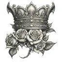 roses crowns symbolising king, queen, prince and princess  tattoo design idea