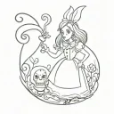 alice in wonderland scary tattoo design idea