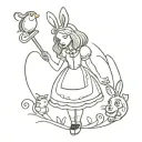 alice in wonderland scary tattoo design idea