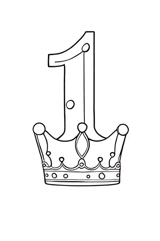 Number 1, a candy and a princess or crown. tattoo design idea