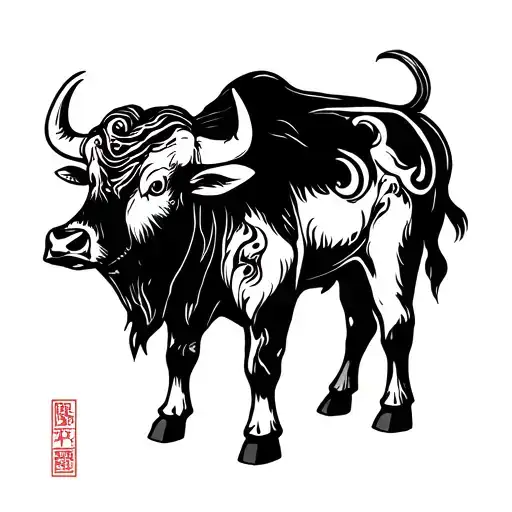 Chinese Ox tattoo design idea