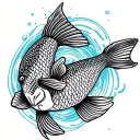 koi fish swimming gracefully tattoo design idea