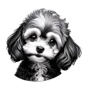 toy poodle tattoo design idea