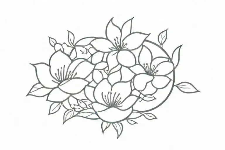 2 face, 1 happy face and flowers tattoo design idea