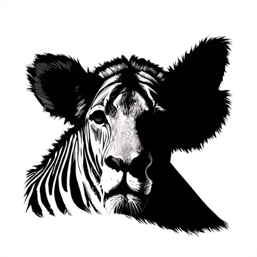 African safari scene with animals tattoo design idea