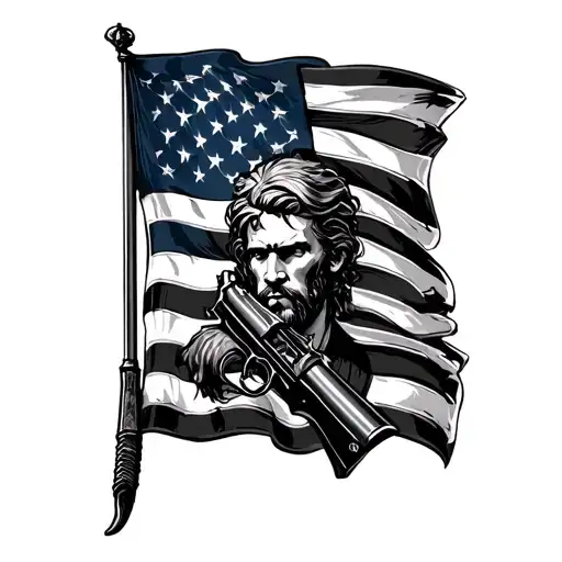 2nd Amendment Gaston flag morphing tattoo design idea
