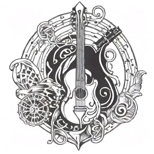 music arcane symbols tattoo design idea