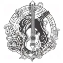 music arcane symbols tattoo design idea