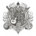 music arcane symbols tattoo design idea