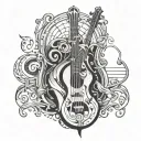 music arcane symbols tattoo design idea