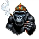 King Gorilla Smoking tattoo design idea
