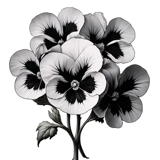 Viola flowers 5 tattoo design idea