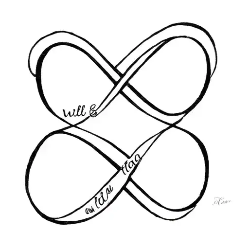 infinity symbol intertwined with names will and tara tattoo design idea