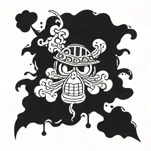 Devilfruit One piece Luffy Gear 5 leaf clover tattoo design idea
