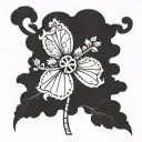 Devilfruit One piece Luffy Gear 5 leaf clover tattoo design idea