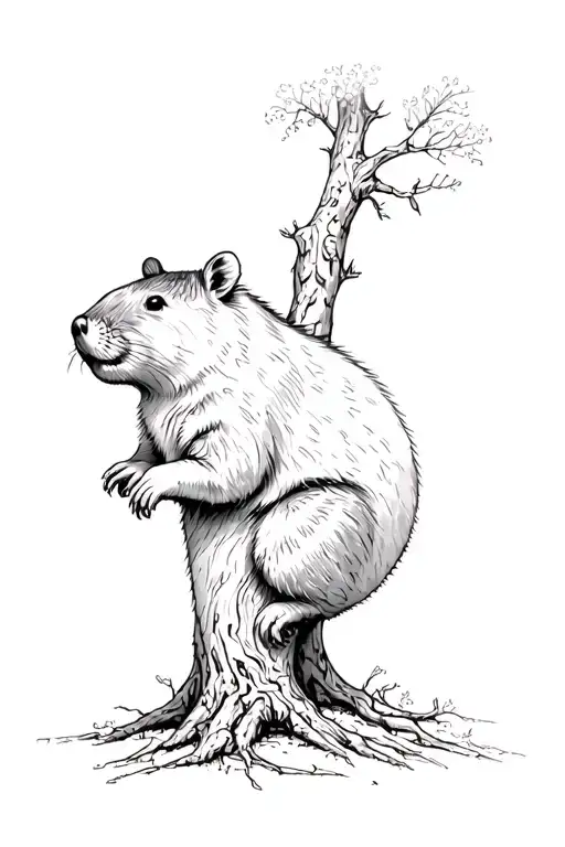 wombat tree tattoo design idea