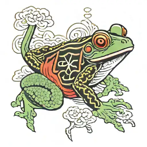samurai frog tattoo design idea
