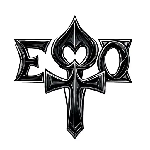 the word ECHO but an ankh instead of the 'O' tattoo design idea