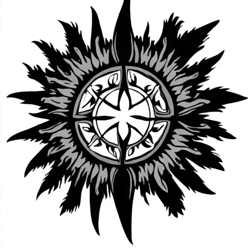 Blackfoot medicine wheel with the sun tattoo design idea