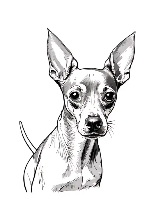 miniature pinscher dog tattoo design idea