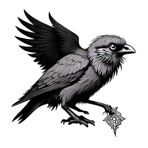 scary animal bird historic geometry patterns tattoo design idea