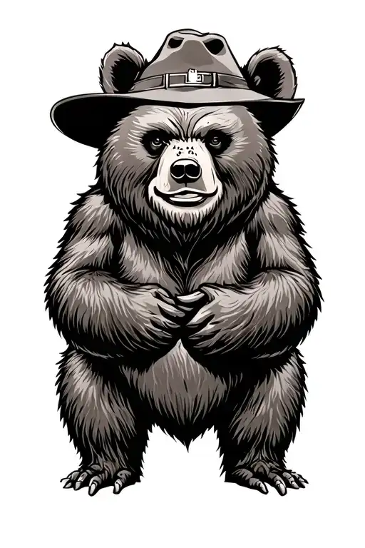 Smokey the bear tattoo design idea