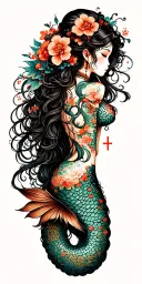 mermaid tattoo design idea