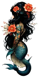 mermaid tattoo design idea