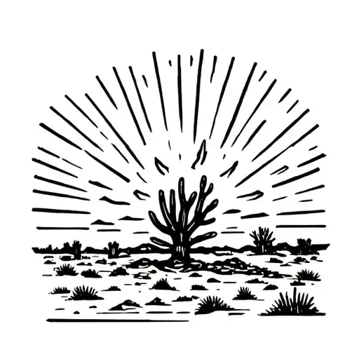 Arizona desert landscape tattoo design idea