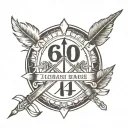 3 sons with roman numeral 6 and arrows tattoo design idea