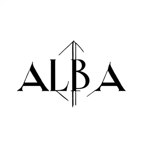I would like a clean tattoo, black and white, in a geometric style and I would like it to be written "ALBA" in Morse cod tattoo design idea