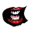 vampire teeth tattoo design idea