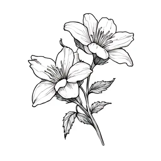 Jonquil flower blooming tattoo design idea