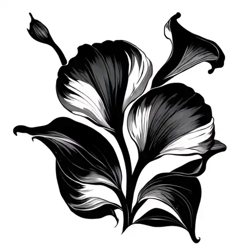 Calla Lilies tribal inspired design tattoo design idea