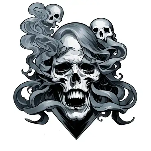 Filler Tattoo Smoke with Ghosts tattoo design idea