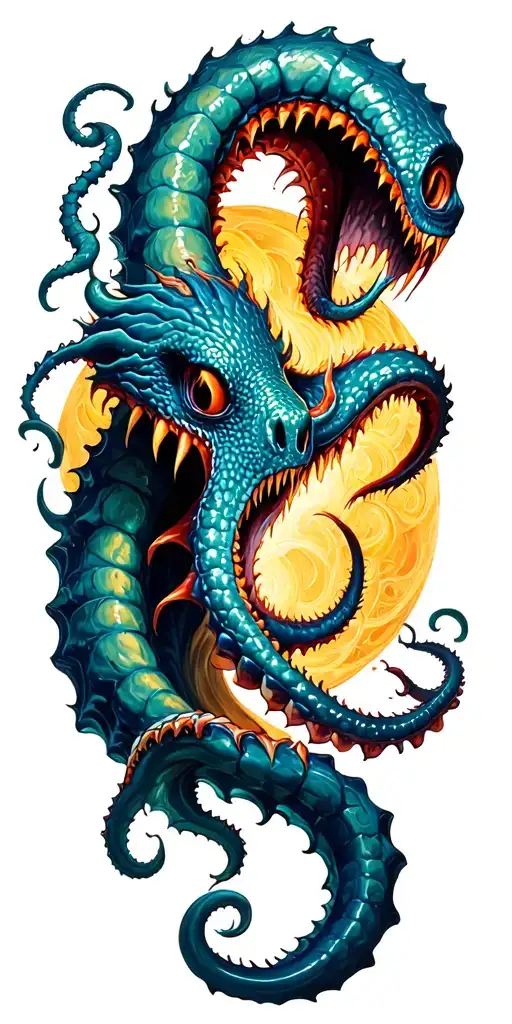 kraken attacking tattoo design idea