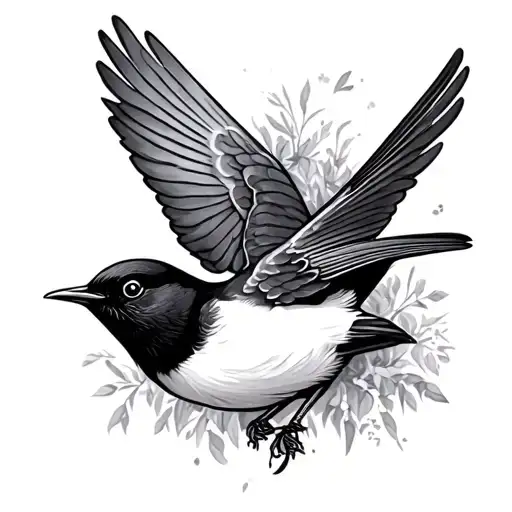 Willy Wagtail tattoo design idea