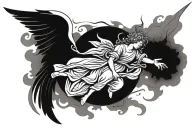 angel falling tattoo design idea