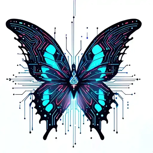 butterfly gotic anime tattoo design idea
