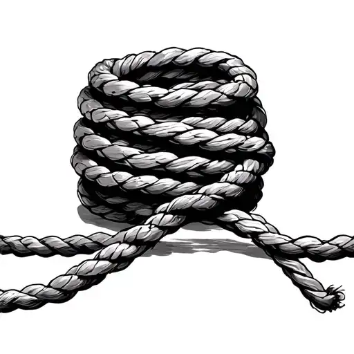 Minimalist rope loosely tied, almost coming undone — representing fragile bonds tattoo design idea