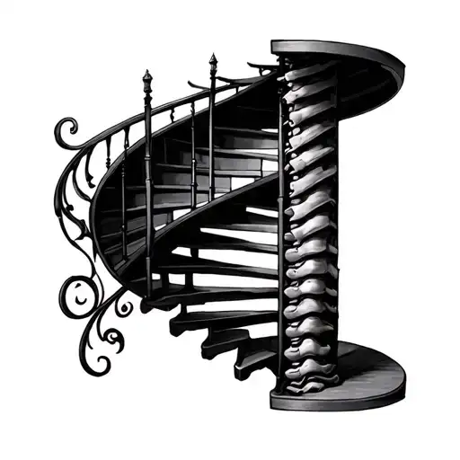 Spiral Staircase spine tattoo tattoo design idea
