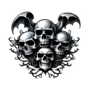 flash sheet gothic skulls, ghosts halloween tattoo design idea