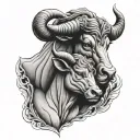 taurus mother son tattoo design idea