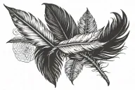 crow feather tattoo design idea