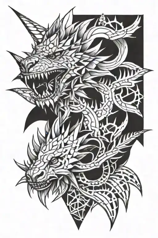 Imagine a bold, spiky design inspired by the second image’s style but adapted for your arm. The pattern would wrap from  tattoo design idea