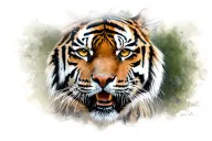 Tiger face realistic tattoo design idea