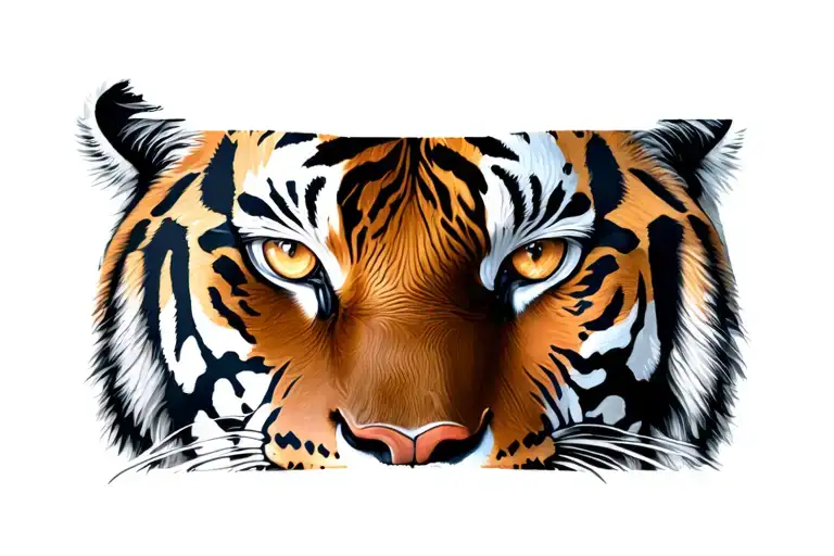 Tiger face realistic tattoo design idea