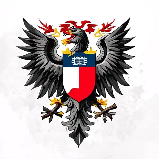 cybersigilism of Albanian flag tattoo design idea