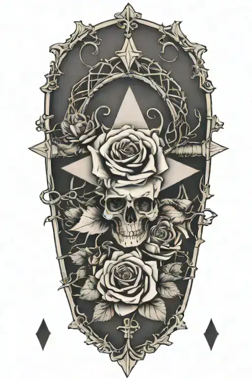 Western,Playing Cards, Roses,Barbed wire,Cross tattoo design idea