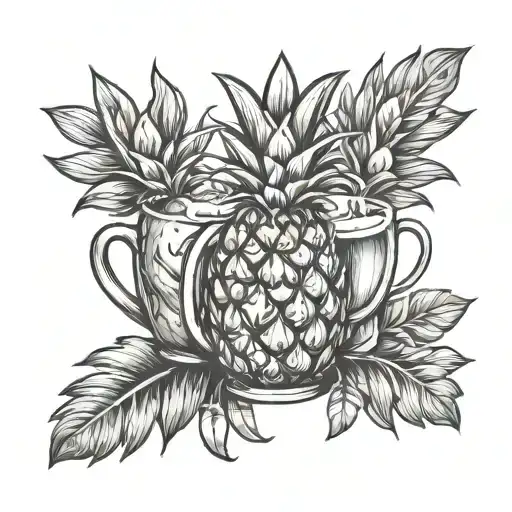 pineapple beer baby love engagement ring tattoo design idea